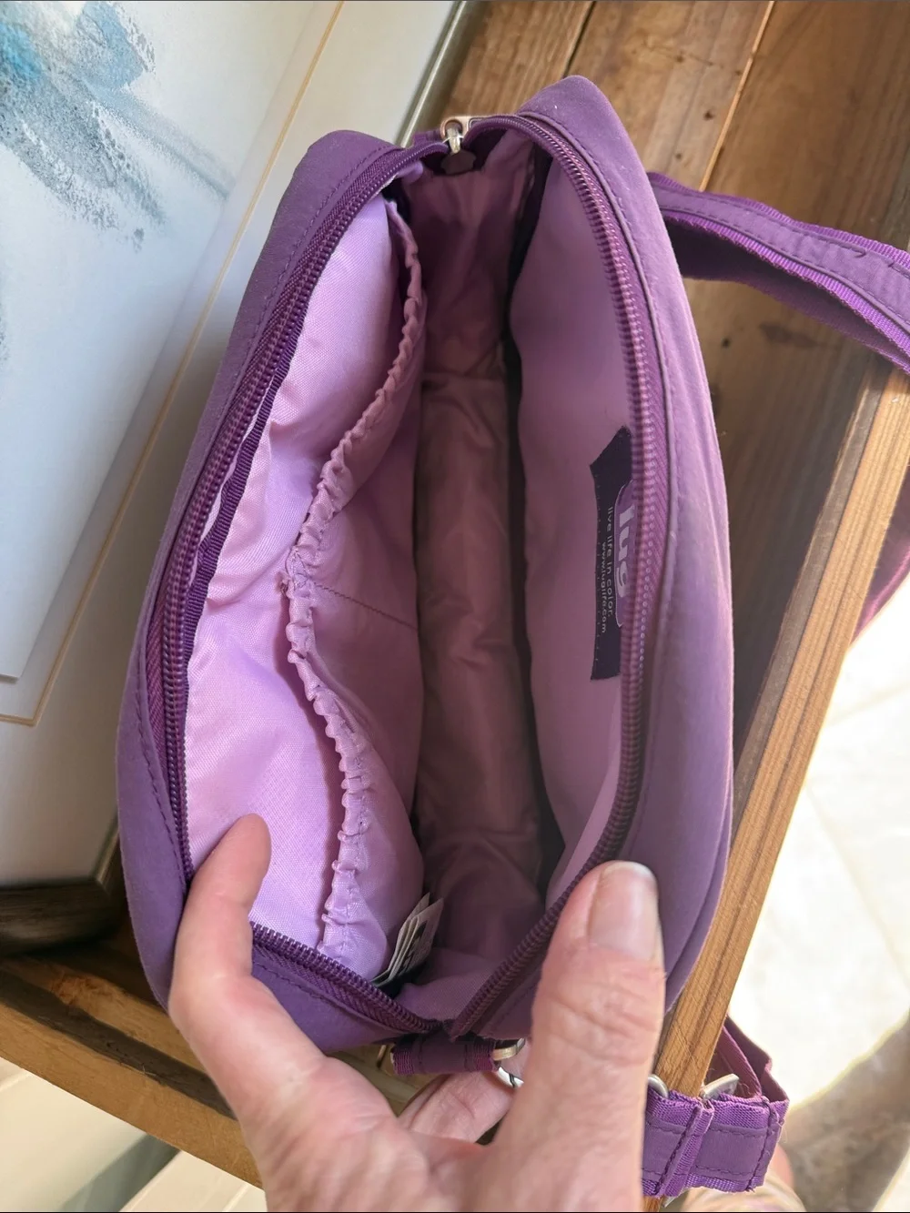 lug Quilted Violet Crossbody Bag